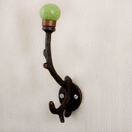 Lime Green Crackle Tree Hooks-EHG-88